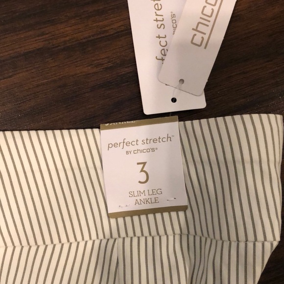 NWT Chico’s slimming stripe ankle pants - Picture 2 of 5